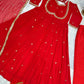 Designer Red Heavy Faux Georgette Gown Set with 5mm Sequence Embroidery & Dupatta