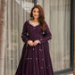 Designer Roman Silk Anarkali Suit with Organza Dupatta