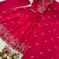 Designer Roman Silk Embroidered Gown Set with Dupatta – Ready to Wear