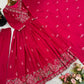 Designer Roman Silk Embroidered Gown Set with Dupatta – Ready to Wear