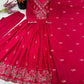 Designer Roman Silk Embroidered Gown Set with Dupatta – Ready to Wear
