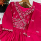 Designer Roman Silk Embroidered Gown Set with Dupatta – Ready to Wear