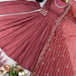 Designer Roman Silk Gown Set with Banarasi Dupatta