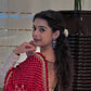 Designer Roman Silk Gown Set with Maslin Dupatta