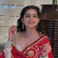 Designer Roman Silk Gown Set with Maslin Dupatta