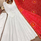 Designer Roman Silk Gown Set with Maslin Dupatta