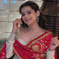 Designer Roman Silk Gown Set with Maslin Dupatta