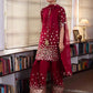 Designer Roman Silk Palazzo Suit with Embroidered Dupatta | Fully Stitched