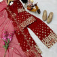 Designer Roman Silk Palazzo Suit with Embroidered Dupatta | Fully Stitched