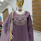 Designer Roman Simar Silk Sharara Suit with Sequin Embroidery & Organza Dupatta