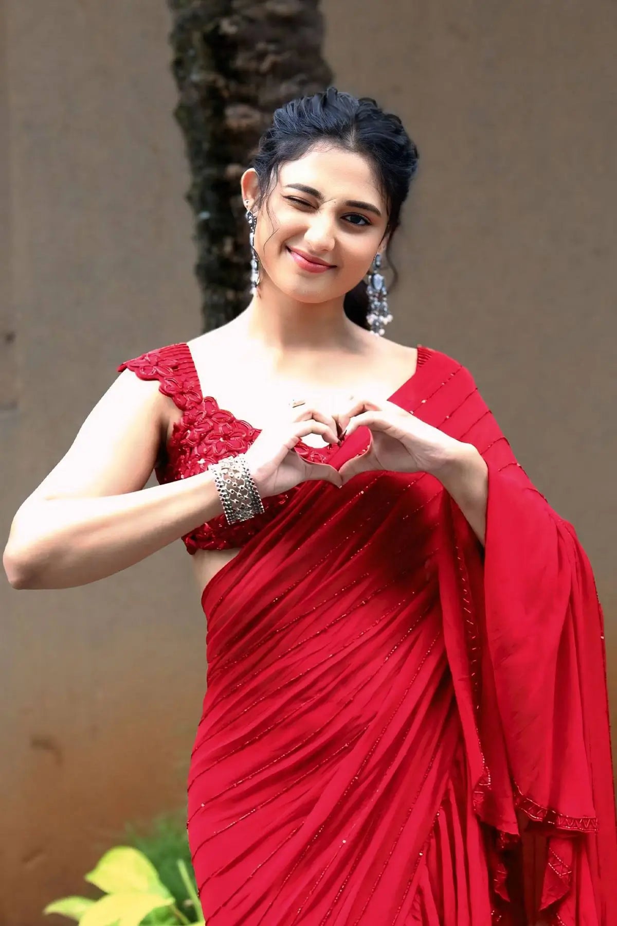 Designer Ruffle Faux Georgette Saree for Party and Wedding Wear