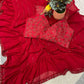 Designer Ruffle Faux Georgette Saree for Party and Wedding Wear