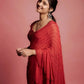 Designer Ruffle Faux Georgette Saree for Party and Wedding Wear