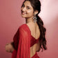 Designer Ruffle Faux Georgette Saree for Party and Wedding Wear