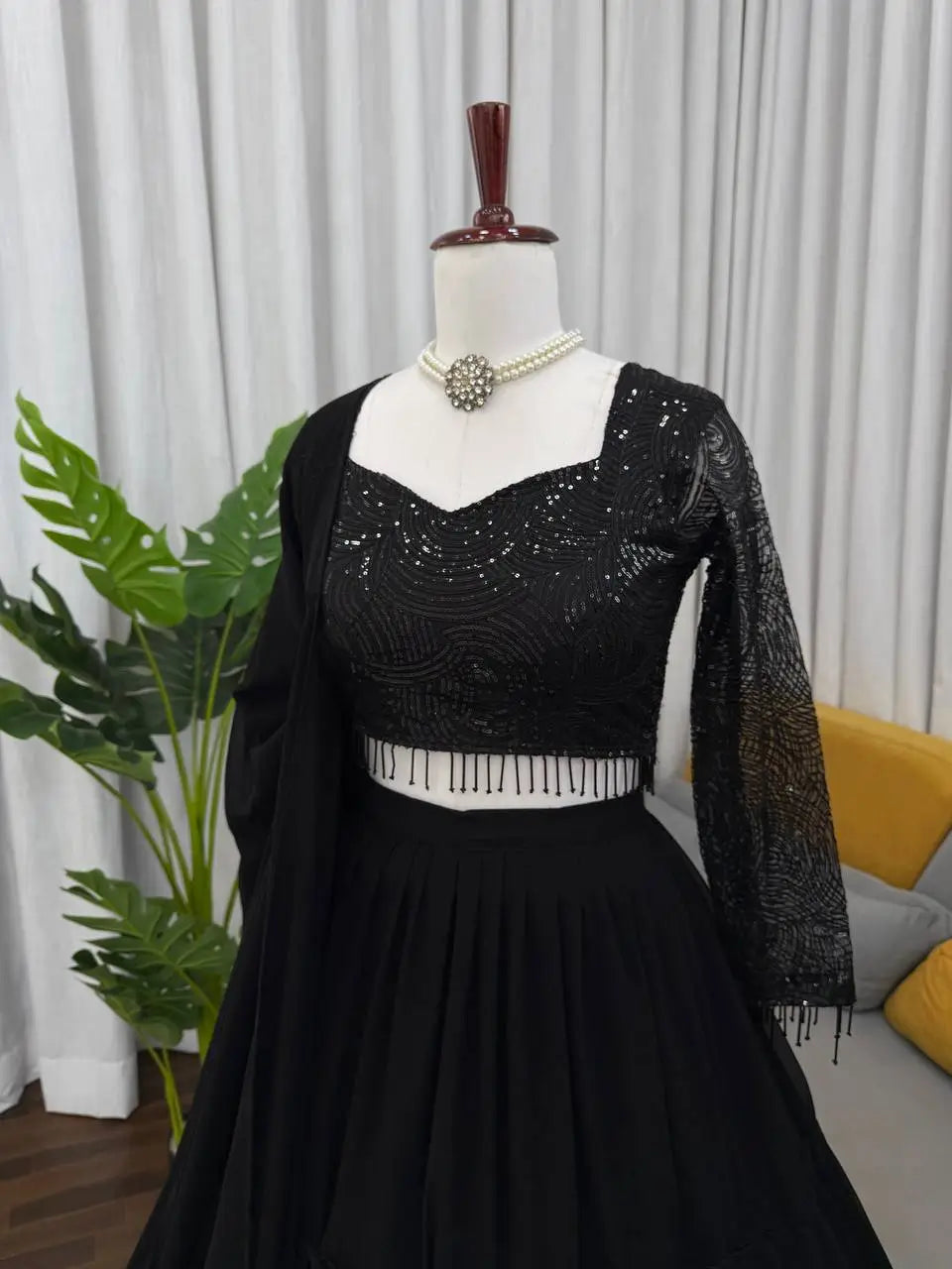Designer Ruffle Style Georgette Lehenga Set for Wedding and Party Wear