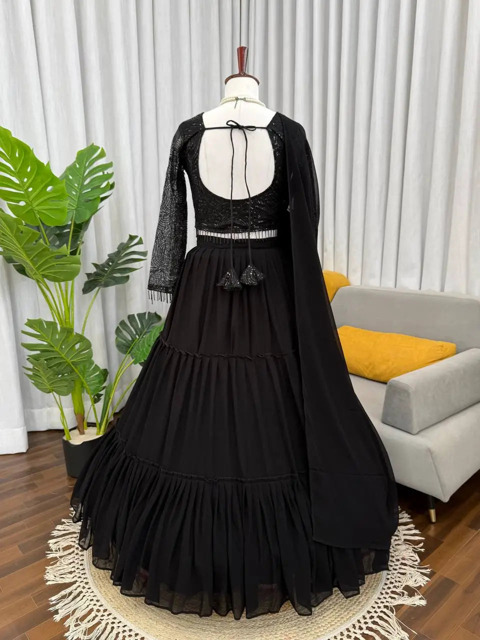 Designer Ruffle Style Georgette Lehenga Set for Wedding and Party Wear