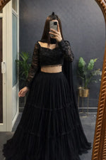 Designer Ruffle Style Georgette Lehenga Set for Wedding and Party Wear