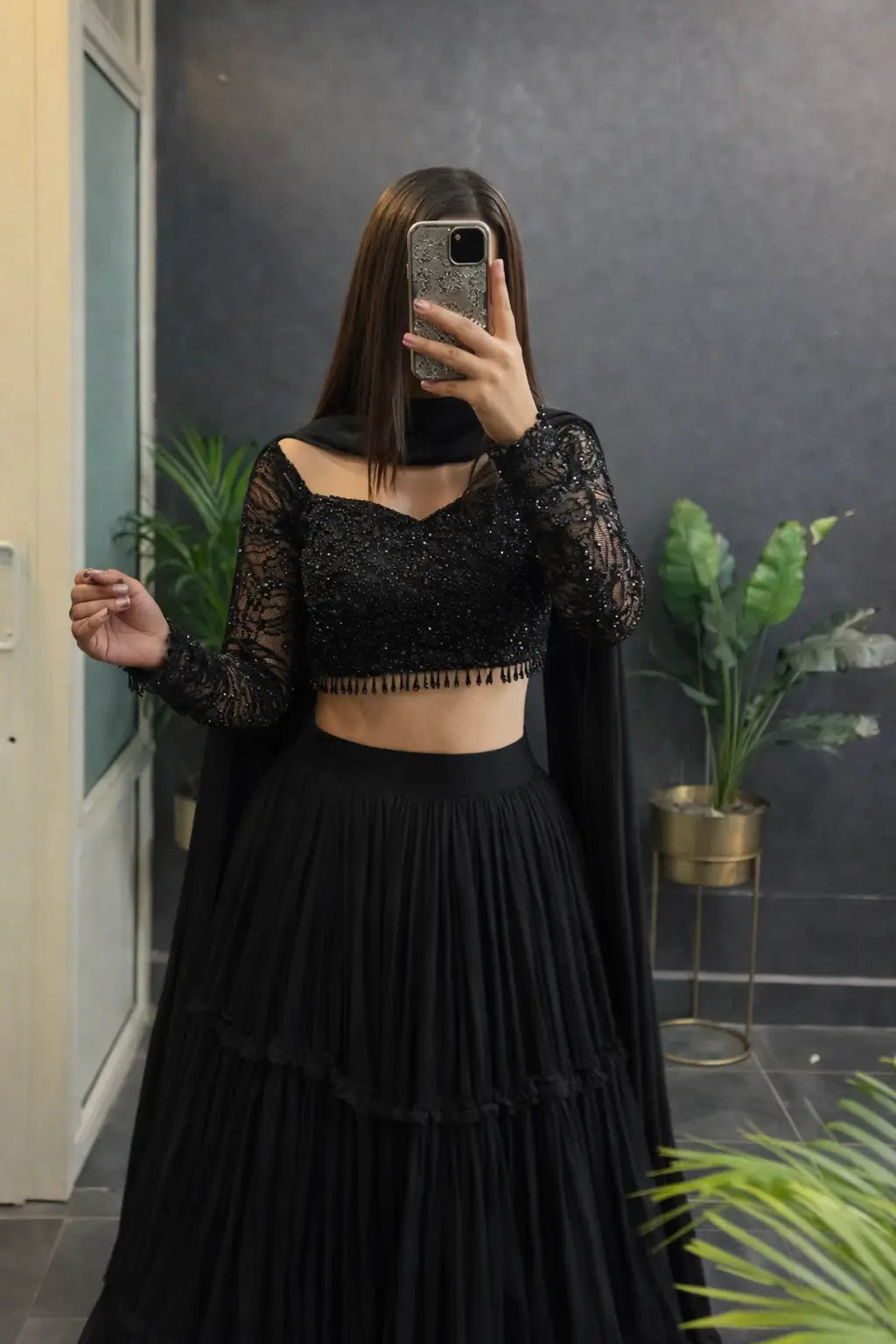 Designer Ruffle Style Georgette Lehenga Set for Wedding and Party Wear