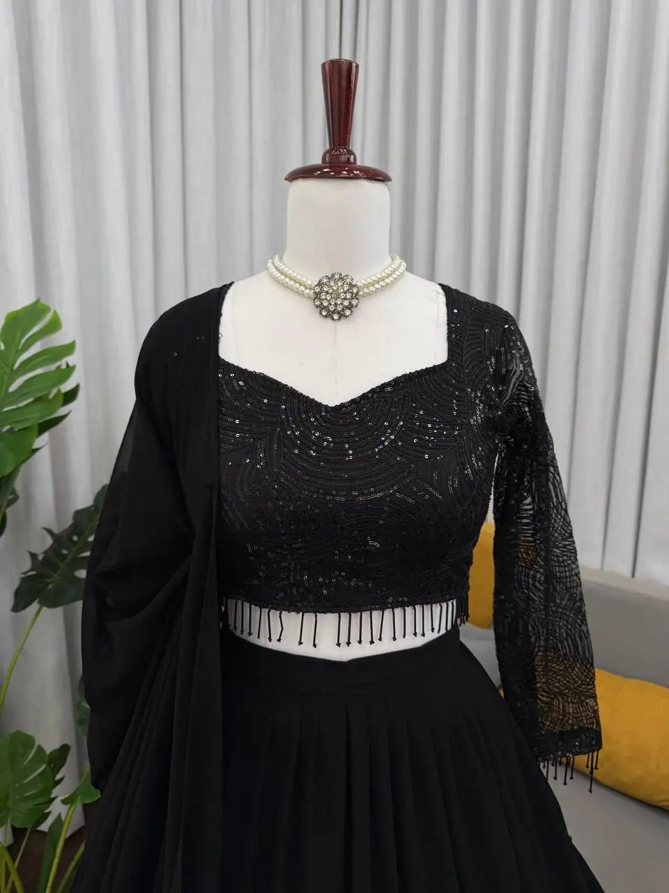 Designer Ruffle Style Georgette Lehenga Set for Wedding and Party Wear