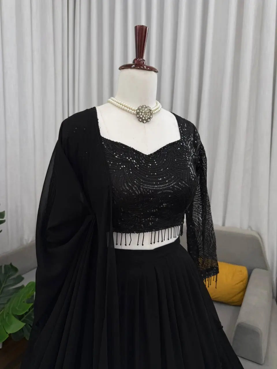 Designer Ruffle Style Georgette Lehenga Set for Wedding and Party Wear