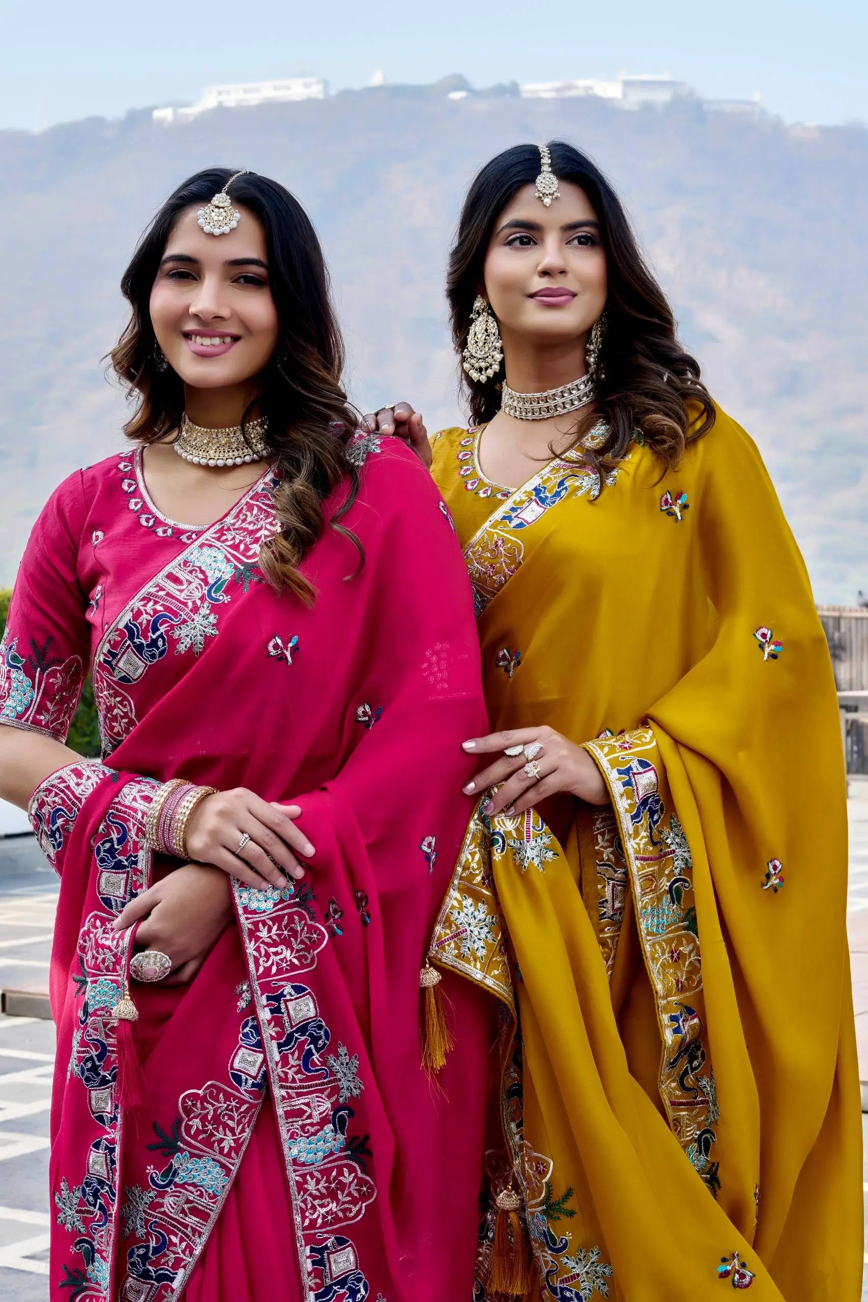 Designer Satin Chiffon Festival Wedding Saree for Special Occasions