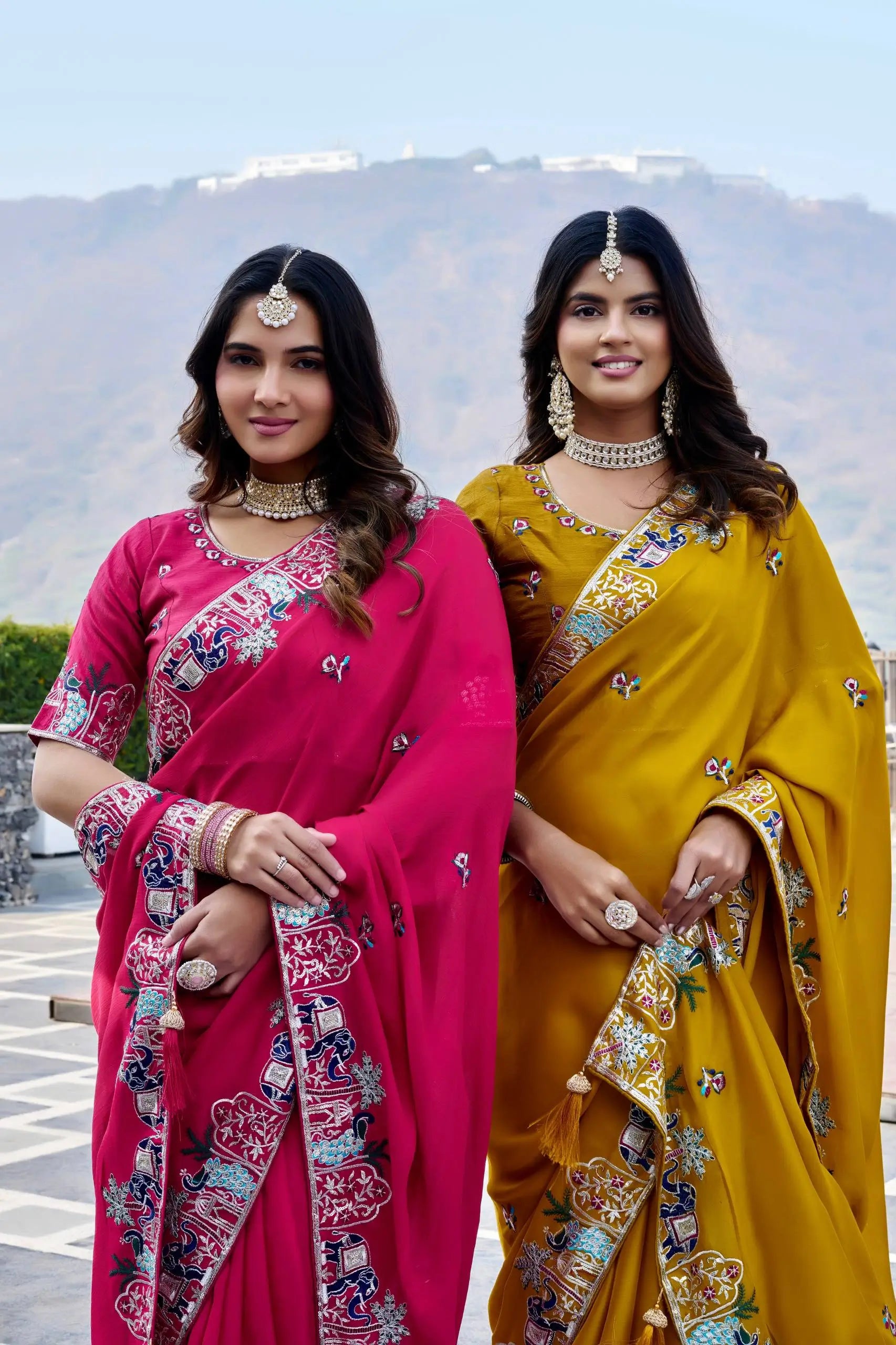Designer Satin Chiffon Festival Wedding Saree for Special Occasions