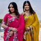 Designer Satin Chiffon Festival Wedding Saree for Special Occasions