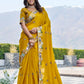 Designer Satin Chiffon Festival Wedding Saree for Special Occasions