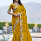 Designer Satin Chiffon Festival Wedding Saree for Special Occasions
