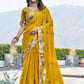 Designer Satin Chiffon Festival Wedding Saree for Special Occasions