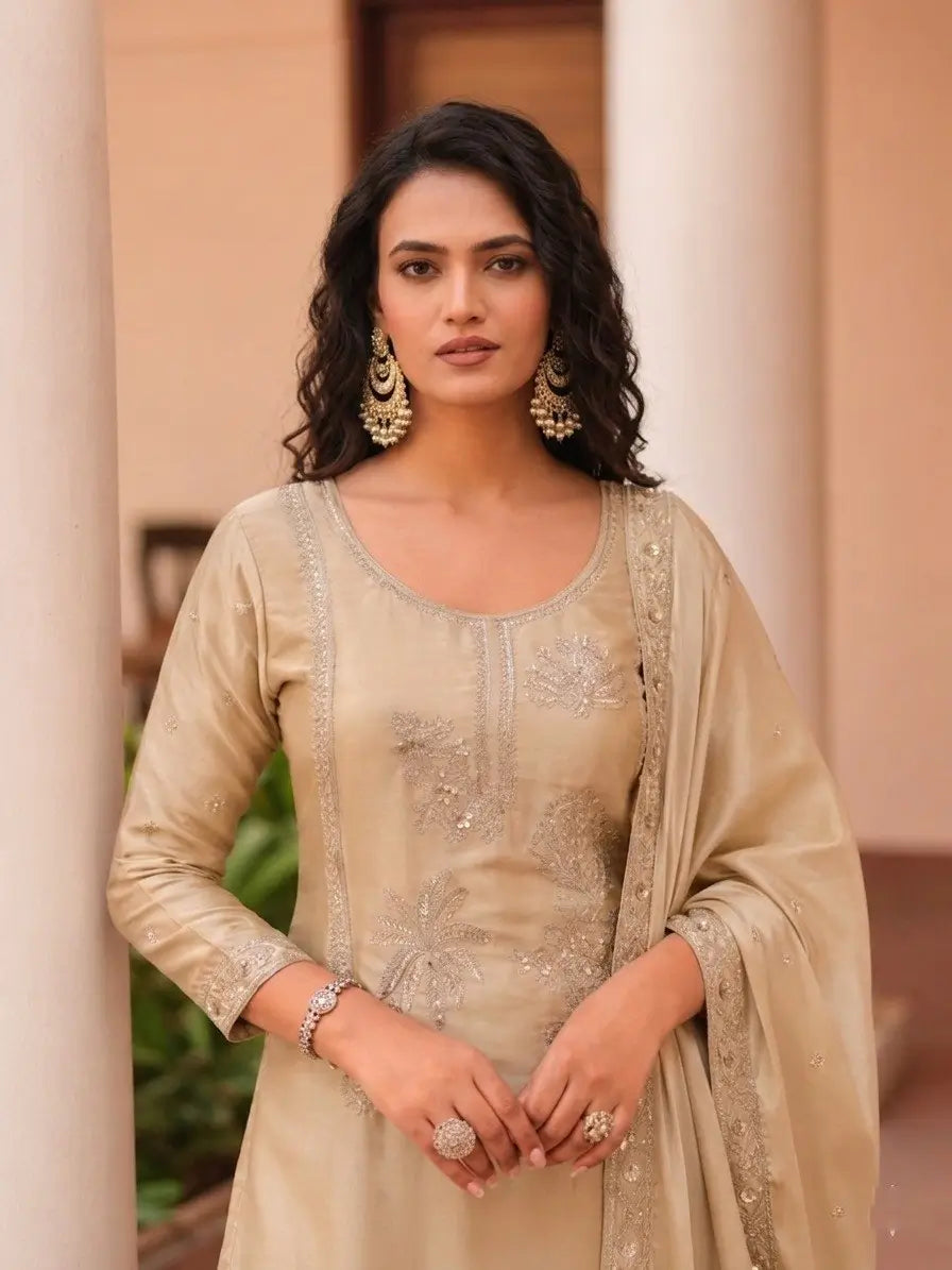 Designer Satin Sharara Suit for Festive and Wedding Occasions