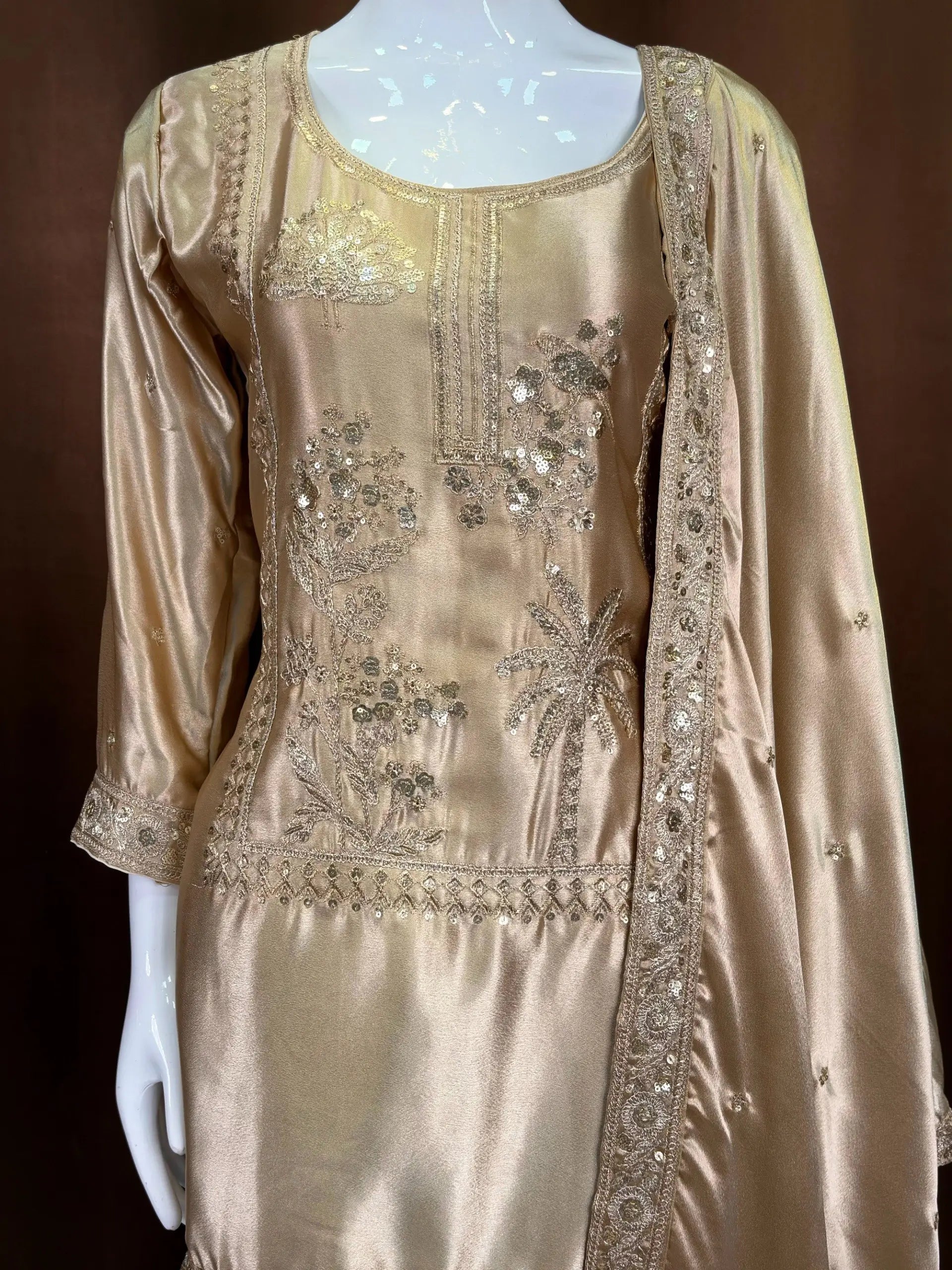 Designer Satin Sharara Suit for Festive and Wedding Occasions