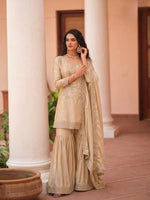 Designer Satin Sharara Suit for Festive and Wedding Occasions