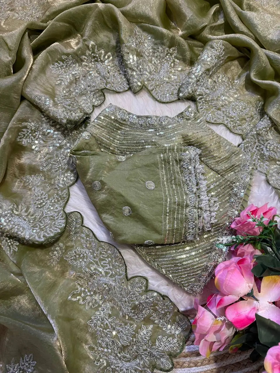 Designer Satin Silk Saree with Embroidery for Festive and Wedding Wear