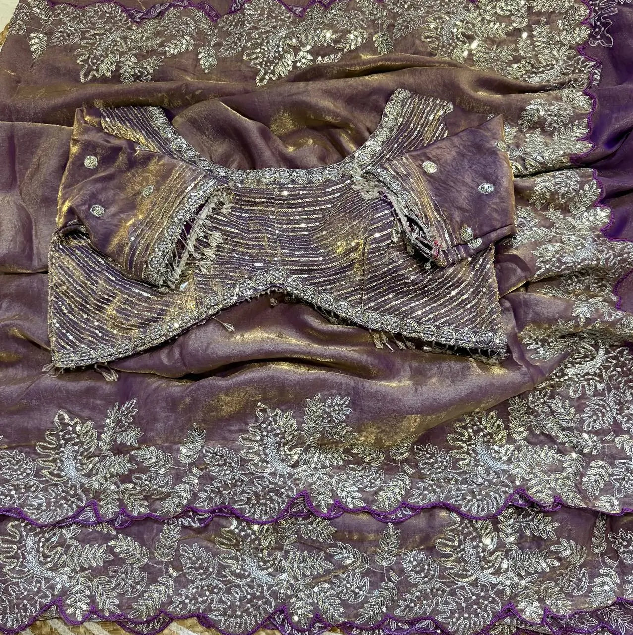 Designer Satin Silk Saree with Embroidery for Festive and Wedding Wear