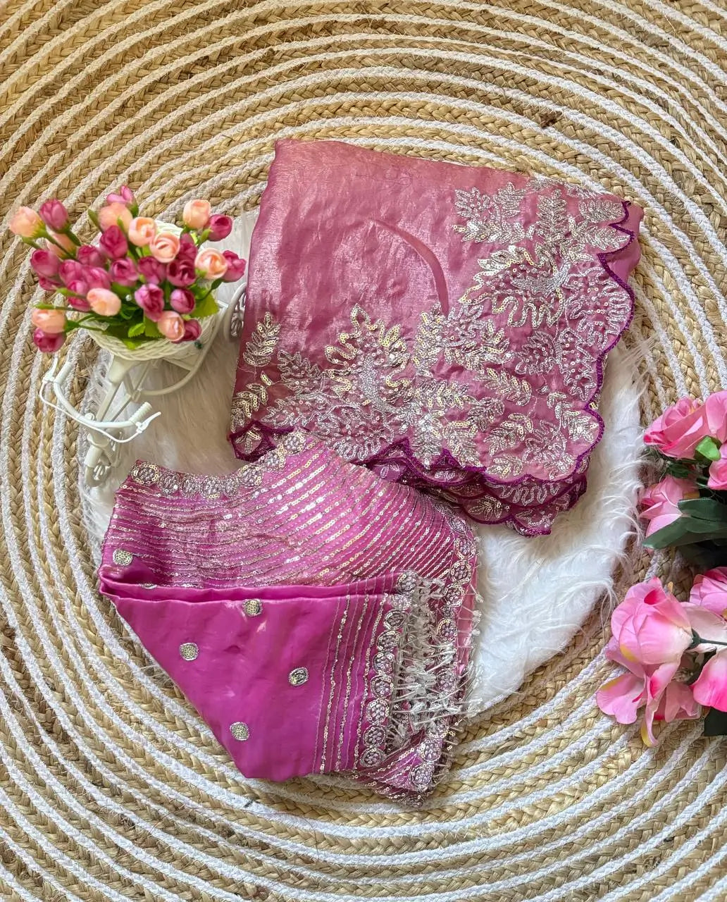 Designer Satin Silk Saree with Embroidery for Festive and Wedding Wear