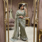 Designer Satin Silk Saree with Embroidery for Festive and Wedding Wear