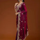 Designer Sequin Zari Embroidered Chiffon Saree