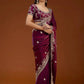 Designer Sequin Zari Embroidered Chiffon Saree