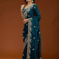 Designer Sequin Zari Embroidered Chiffon Saree