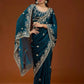 Designer Sequin Zari Embroidered Chiffon Saree