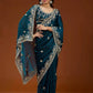 Designer Sequin Zari Embroidered Chiffon Saree