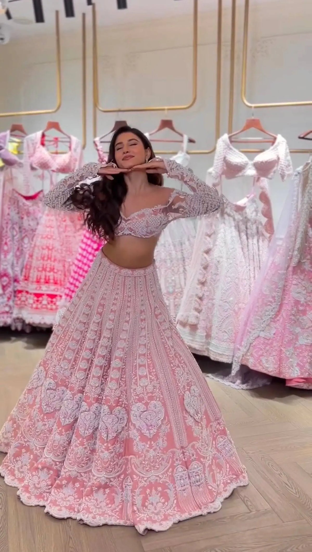Designer Sequins Lehenga Choli for Wedding and Reception Occasions