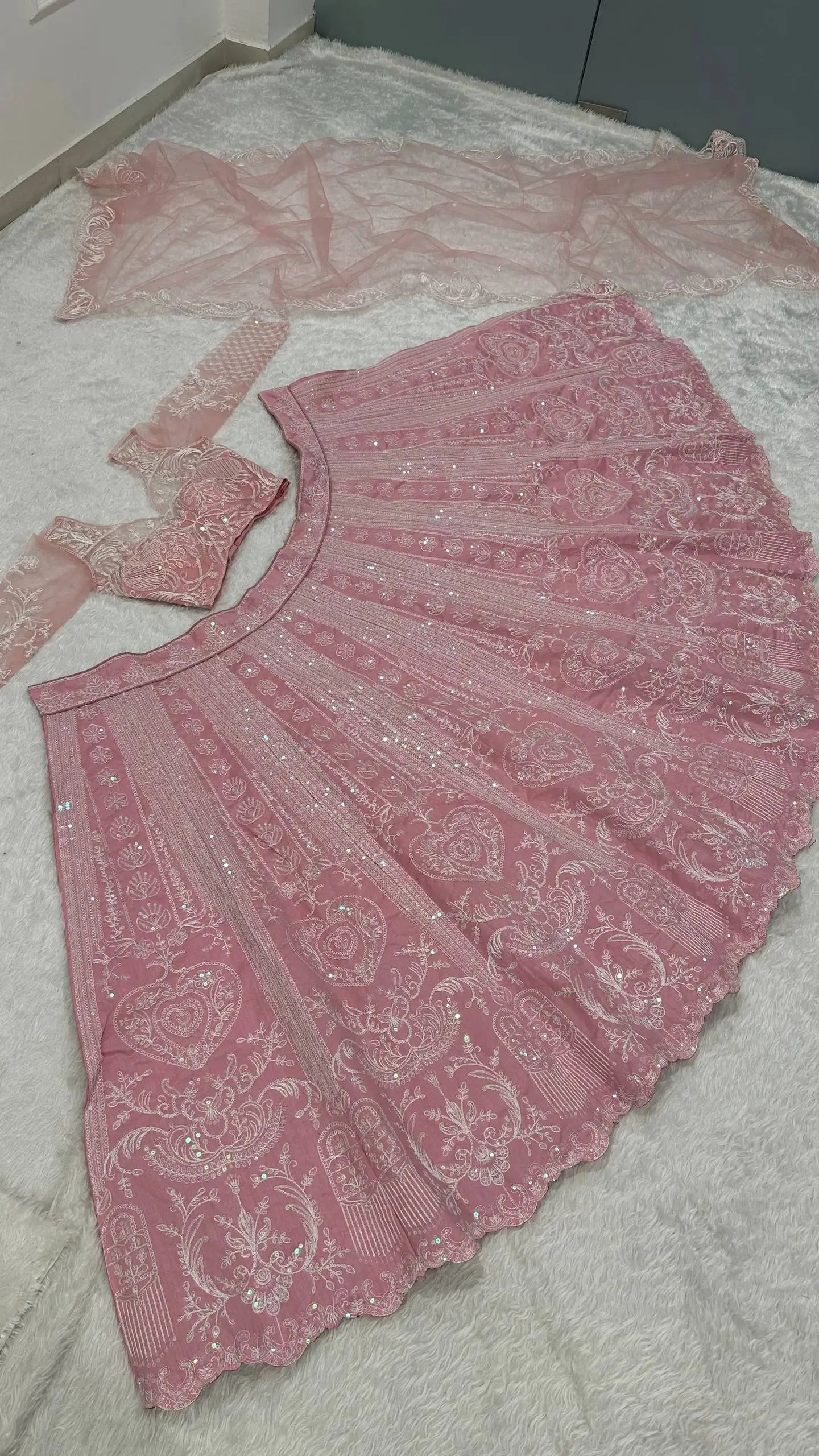 Designer Sequins Lehenga Choli for Wedding and Reception Occasions