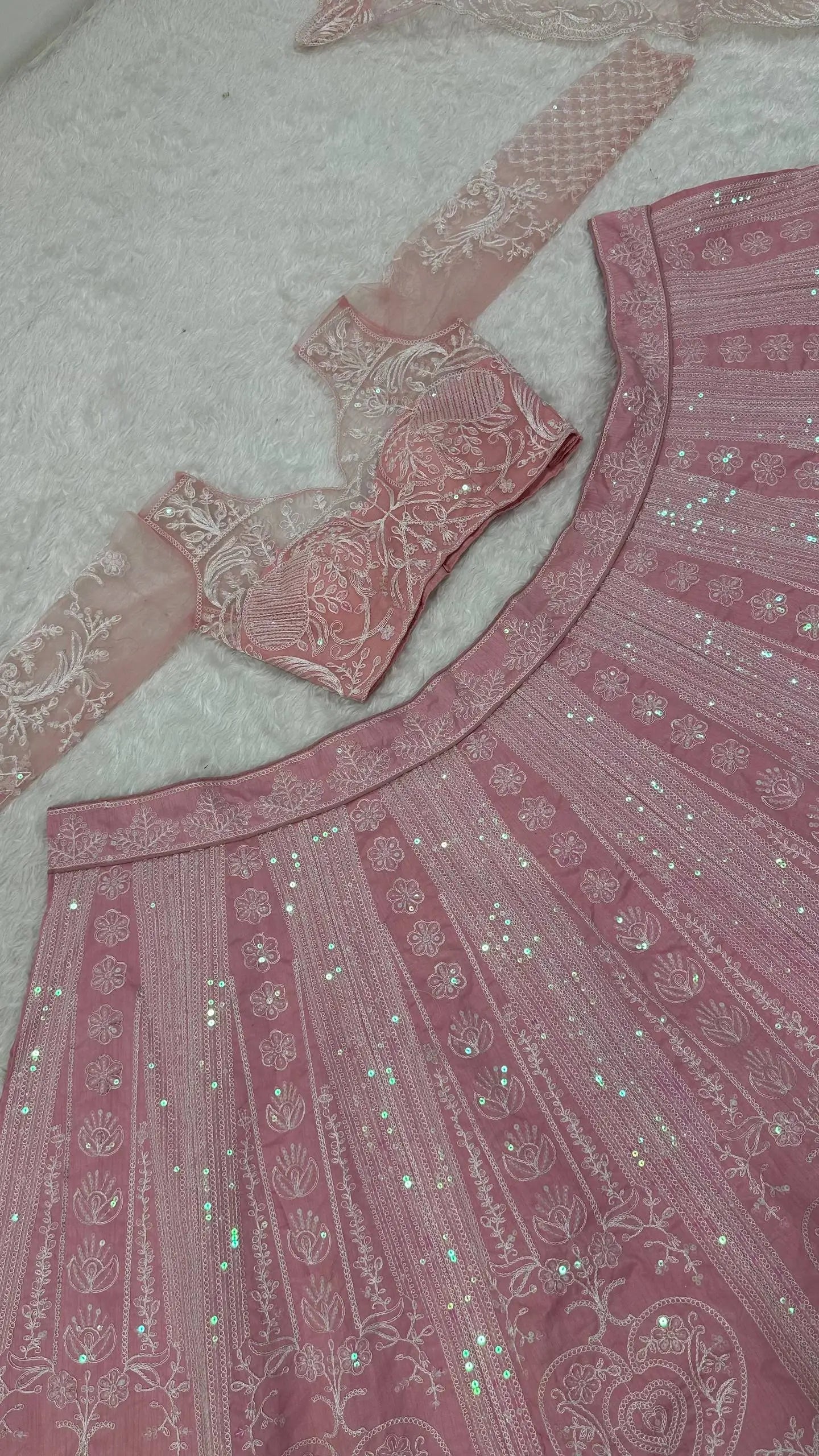 Designer Sequins Lehenga Choli for Wedding and Reception Occasions