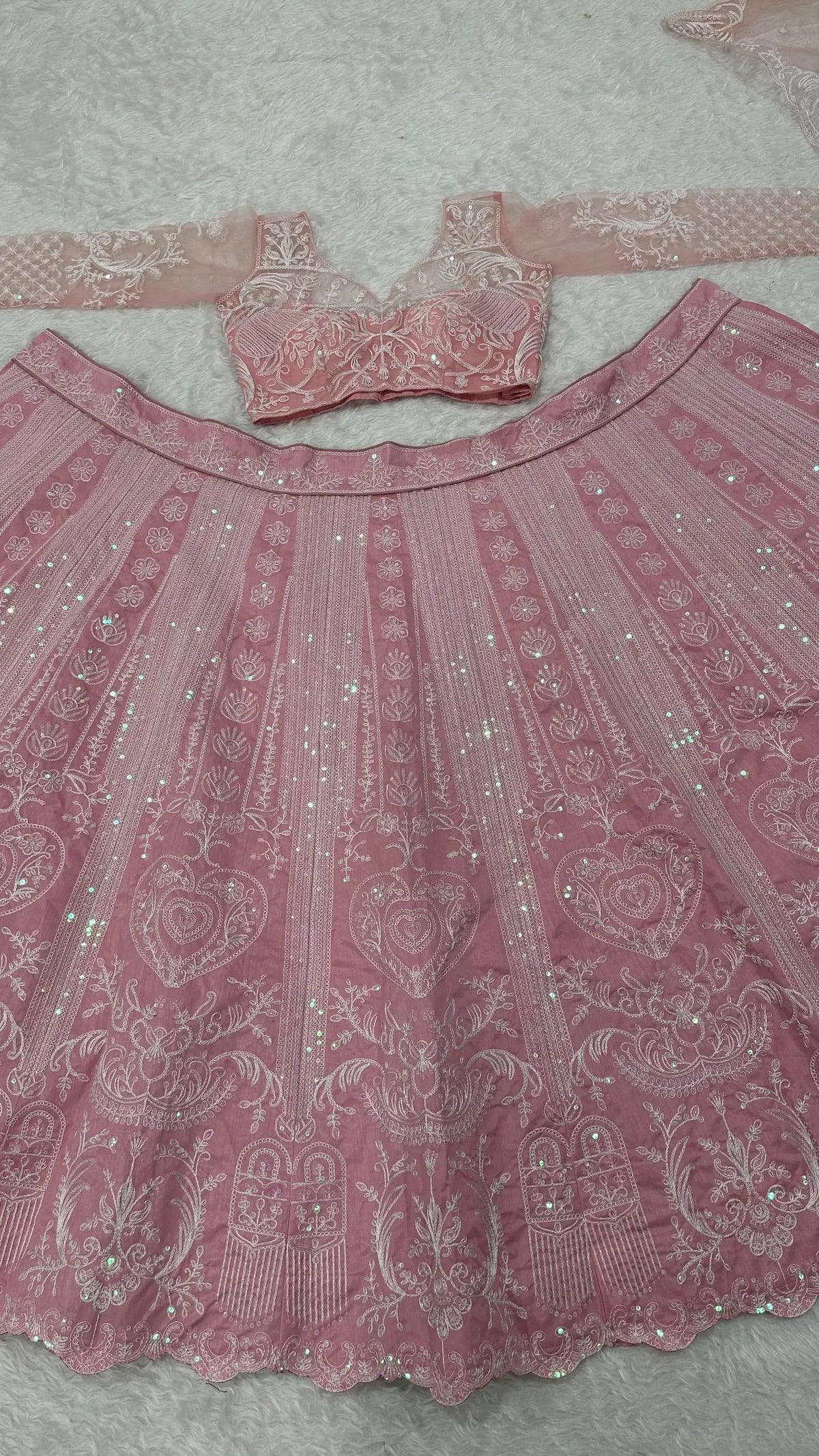 Designer Sequins Lehenga Choli for Wedding and Reception Occasions