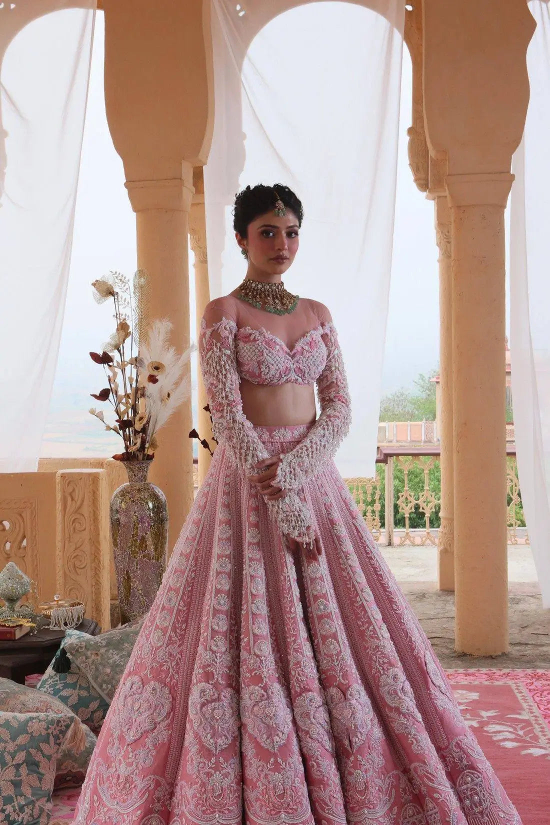 Designer Sequins Lehenga Choli for Wedding and Reception Occasions