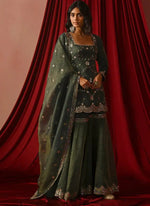 Designer Silk Sharara Suit Set for Festive and Wedding Wear
