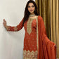 Designer Simmer Silk Embroidered Sharara Suit Set with Dupatta