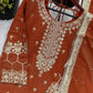 Designer Simmer Silk Embroidered Sharara Suit Set with Dupatta